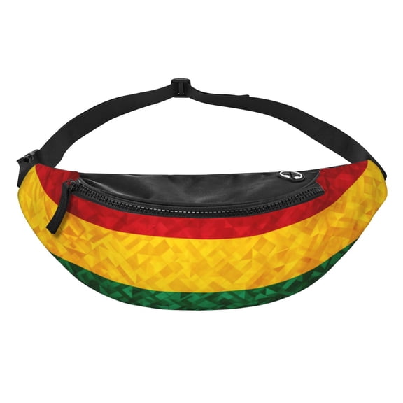 Women Men Retro Reggae-Rastafarian Flag Crossbody Fanny Waist Bag Pack Belt Bag for Travel Hiking
