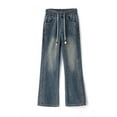 thumbnail image 4 of Awdenio Mens Pants Loose Fit Jeans Elastic Waist Wide Leg Baggy Jean Cargo Pants Trousers,Size L, 4 of 5