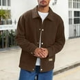 thumbnail image 2 of Zedker Mens Winter Jackets Corduroy Fall Warm Coat Thick Thermal Trucker Cargo Coats Stylish Zip Up Collared Work Jacket Brown XL, 2 of 10