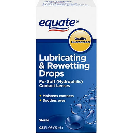 equate: stérile lubrifiantes et gouttes hydratantes pour les gla (Hydrophilic) Lentilles de contact, 0,50 fl oz