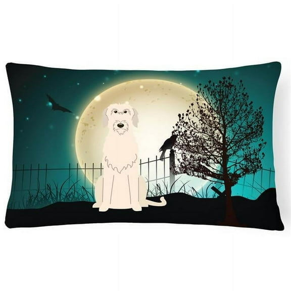 Halloween Scary Irish Wolfhound Canvas Fabric Decorative Pillow