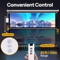 thumbnail image 2 of SPECSTAR Motorized Projector Screen with Remote, 16:9 100 Inch Auto Electric Projection Screen, HD 4K Movie Screen for Home Theater, Cinema, Office (87 x 49 White), 2 of 8