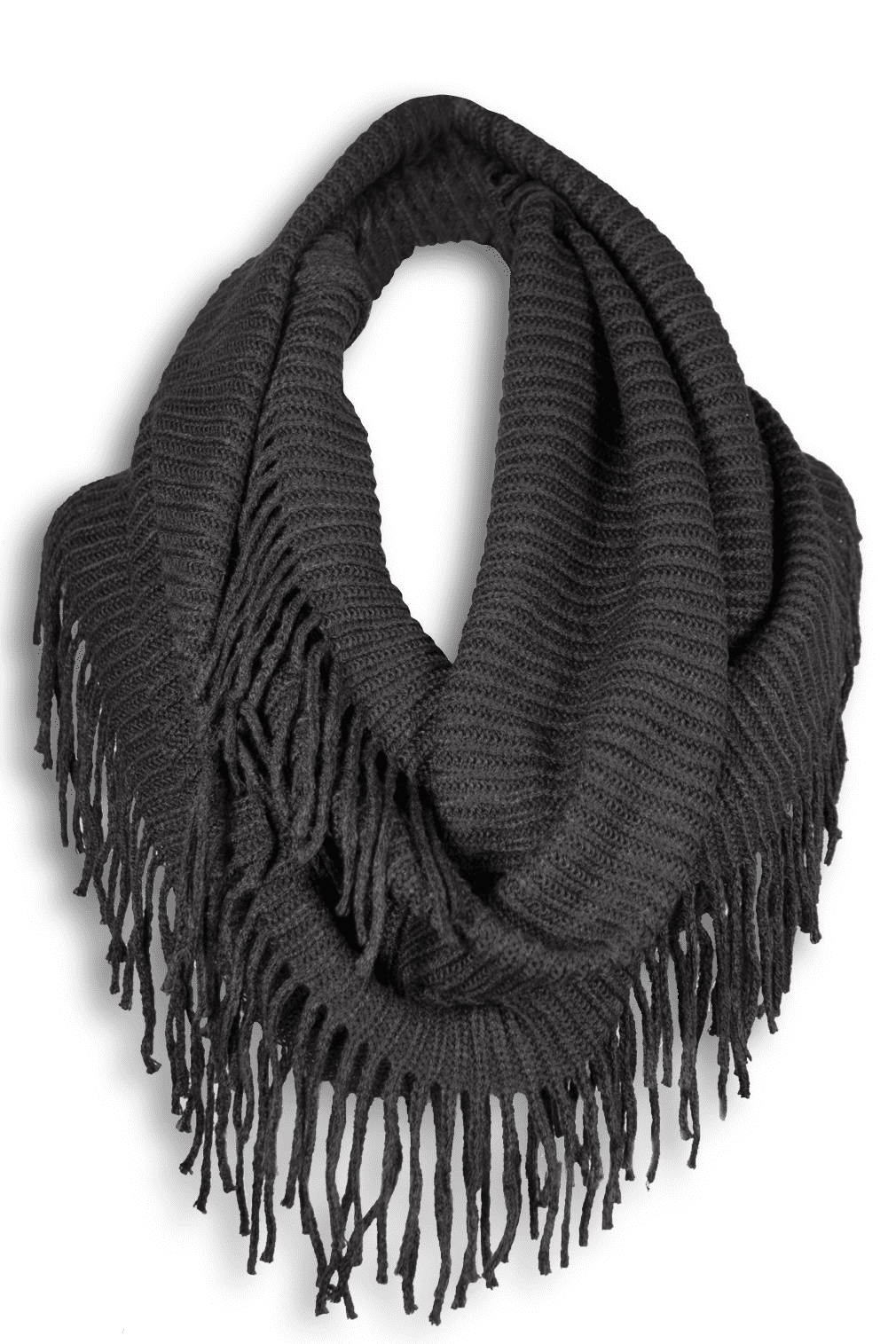 Stylish Two Tone Acrylic Ruffle Fringe Vintage Knit Scarf Wrap 5 Colors Choose