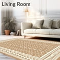 thumbnail image 2 of ODIKA 6'x9' Machine Washable Non-Slip Area Rug, Lattice Trellis Quatrefoil Elegant Sophisticated Transitional High Traffic Rug with Pad, Brown, 593363, 2 of 8