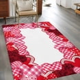 thumbnail image 2 of Area Rug for Living Room, Valentine's Day Non-Slip Indoor Large Carpet for Bedroom/Dining Room, Pink Buffalo Plaid Love Hearts Roses Washable Low-Profile Rectangle Floor Mat Runner Rugs - 3 x 5 Ft, 2 of 8