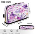 thumbnail image 3 of Standing Pencil Case with Base Large Capacity Stationery Pouch Pen Bag with Zipper for Women Men Purple Butterfly with Swirls, 3 of 7