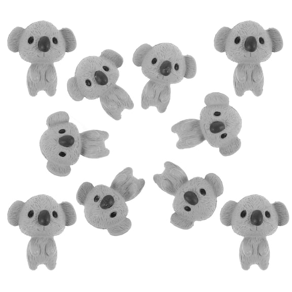 CTIRCHIU 10Pcs Animal Figurines Grey Mini Koala Keychain Attachment Micro Landscape Decor for Collectors