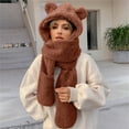 thumbnail image 6 of FADAACAI Bear Scarf,Winter Cute Bear Ear Warm Hat Women Plush Earflap Hat Windproof Cap Hat with Ears and Hood Hat Scarf 2 In 1 Hooded Scarf for Women,Scarf Hat,Beanie Hat Scarf Clearance！, 6 of 6