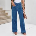 thumbnail image 3 of Wutalume High Waisted Jeans for Women Vintage Style Straight Leg, Retro Wash Denim Pants for Timeless Everyday Comfort,Blue XL, 3 of 7
