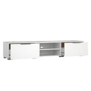 Tvilum Match 2 Drawer TV Stand with 2 Shelves, White High Gloss