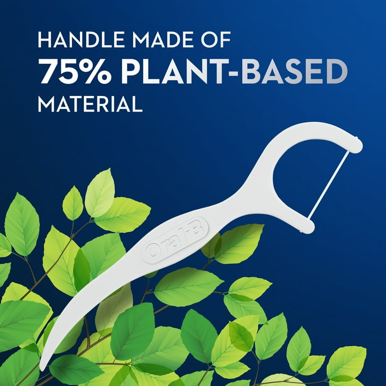 Oral-B Eco Dental Floss Picks, Sustainable, Mint, 75 Picks