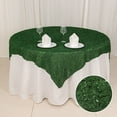thumbnail image 3 of BalsaCircle 72x72 in Green Shaggy Fringe Polyester Square Table Overlay Wedding Party Events Decorations Supplies, 3 of 8