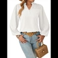 thumbnail image 1 of Blusa de Larga con Cuello en V para Mujer, Elegante, Informal, con Pompones, Estilo Primaveral. XXL, 1 of 10