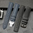 thumbnail image 2 of Correa de reloj de caucho fluorado de 20 mm y 22 mm para Rolex Tissot Omega Seiko, correa de reloj para Huawei Samsung, correa deportiva negra y azul, 2 of 5