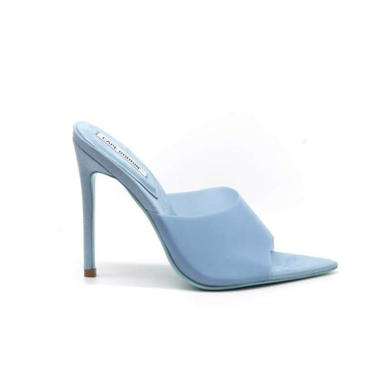 Cape Robbin Rainbow Rain Jelly Sandal Mule Pointy Open Toe Stiletto Heels 7 Blue Walmart