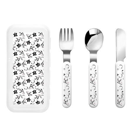 

Matuu Cute Cow and Milk Stains for Stainless Steel Kids Cutlery and Toddler Flatware Kids Utensil Set includes Knives Forks Spoons Ideal for Home and Preschools