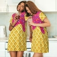 thumbnail image 3 of Saiise Anchors with Rope Pattern Womens Short Sleeve Sleepshirt Scoopneck Cute Nightdress Ruffle Comfy Nightgown, 3 of 6