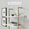 thumbnail image 4 of Nathan James Theo Industrial 5-Shelf Gold Ladder Bookcase with White Open Shelves and Brass Metal Frame, 4 of 7