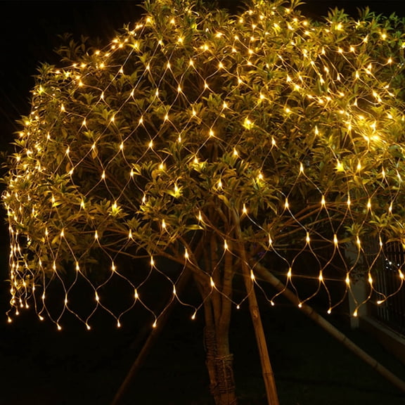 Thsue Christmas Net Lights, Connectable Christmas Mesh Fairy String Lights,8 Modes Low Voltage Safe Adaptor for Xmas Trees, Bushes