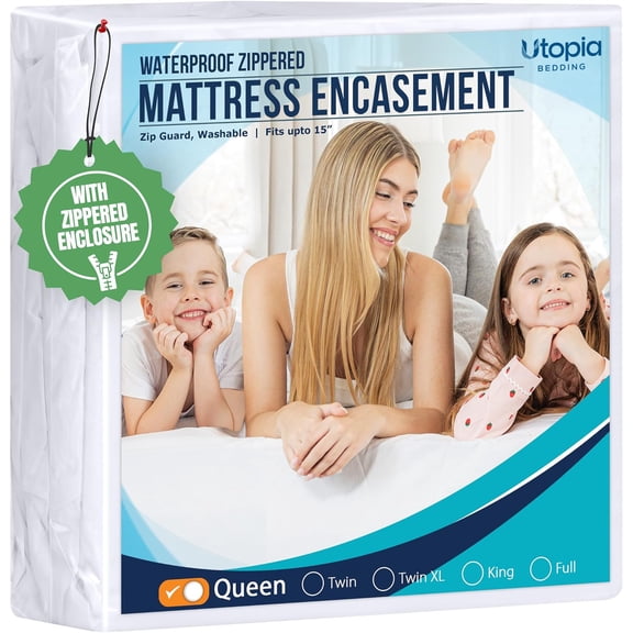 Utopia Bedding Queen Zippered Mattress Encasement – Waterproof and Bed Bug Proof Six-Sided Protector