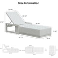 thumbnail image 2 of PURPLE LEAF Patio Chaise Lounge Chair Set of 2, PU Leather Outdoor Chaise Lounger Aluminum Pool Lounge Chairs with 5-Position Adjustable Backrest for Pool, Deck, Garden, Sunbathing,White, 2 of 7