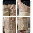 thumbnail image 4 of lkfuzj Mens Cotton Shorts Hiking Cargo Shorts Casual Summer Running Short Color Blocked Quick-Dry Jogger Athletic Workout Gym Sweat Short with Multi Pockets, 4 of 5