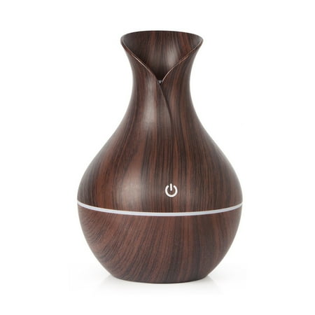 

WELPET Electric Air Humidifier Essential Aroma Oil Diffuser Ultrasonic 130Ml Wood Grain Humidifier USB Mist Maker LED Light B