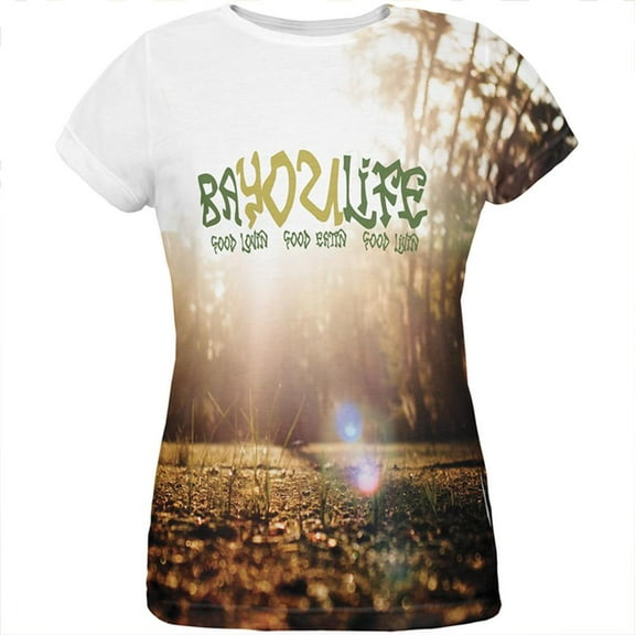 Bayou Life Swamp Sunrise Cajun Louisiana All Over Womens T Shirt Multi MD