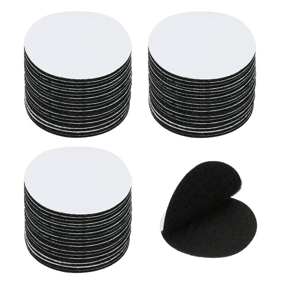 Uxcell 2 inches Hook and Loop Dots, Nylon Blend Circle Self Adhesive Tape Double-Sided Strip 40 Set Black