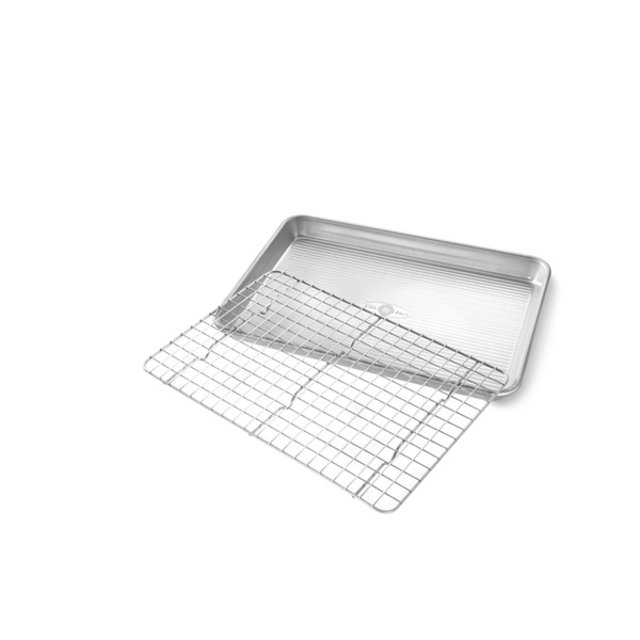 USA Pan Non-Stick Quarter Baking Sheet Pan & Rack Set, 9" x 13"
