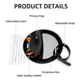 thumbnail image 4 of Floral Animal 2pcs PU Leather Round Bag Tags with Privacy Cover and Name ID Tag - Suitcase Tags for Travel Luggage, Handbags, Backpacks, School Bags, 4 of 6