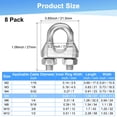 thumbnail image 3 of Uxcell 8-Pack Abrazaderas de Cable, Clip de Cable de Acero Inoxidable M5, Perno en U, Sujetador de Abrazaderas de Cable, 3 of 6