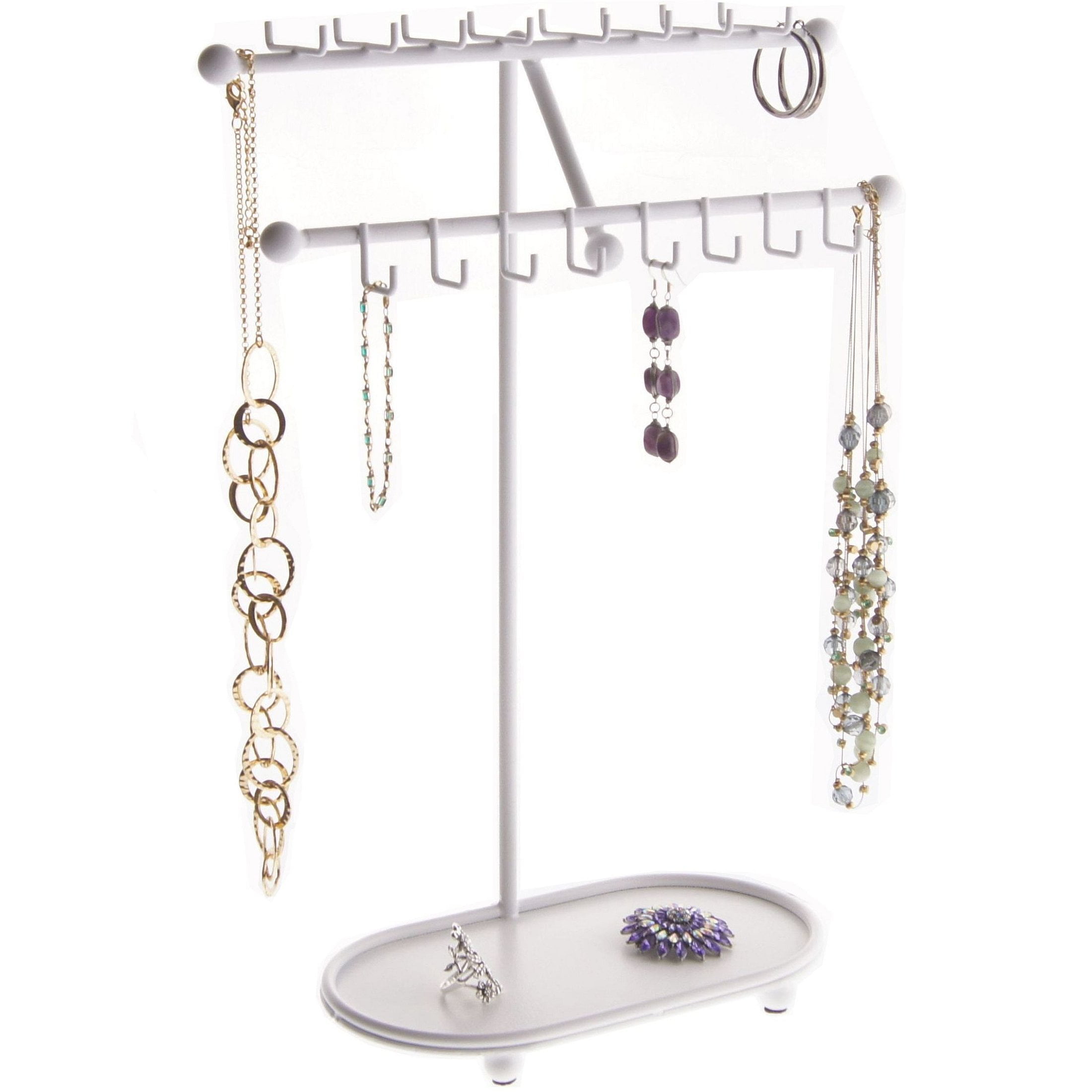 Rotating Jewelry Hanging Stand Rack Metal Necklace Organizer Holder Storage