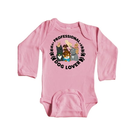 

Inktastic Professional Dog Lover with Cute Dog Family Gift Baby Boy or Baby Girl Long Sleeve Bodysuit