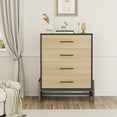 thumbnail image 3 of Commode de 38,6 Po de Hauteur pour Chambre avec 4 Tiroirs Profonds, Coffre de Rangement en Bois Robuste Commode à 4 Tiroirs, Organisateur Moderne Style Ferme pour Garde-Robe, Chambre de Bébé, Entrée, Tiroirs à Glissement Fluide, 3 of 7