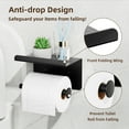 thumbnail image 5 of NIFFGAFF Adhesive Toilet Paper Holder with Phone Shelf, Wall Mounted Toilet Paper Roll Holder, Rustproof Bathroom Tissue Roll Holder with Shelf, Sticky Toilet Paper Roll Holder-Black, 5 of 7