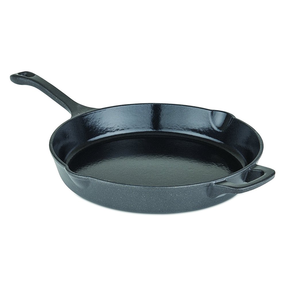 Viking Culinary Enamel Cast Iron Round Fry Pan with Helper Handle, 12
