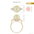 thumbnail image 4 of ANGARA Golden South Sea Cultured Pearl Ring with Trio Diamonds in 14K Rose Gold for Women | June Birthstone, Birthday, Anniversary, Jewelry Gift for Women | Pearl Ring, 4 of 8