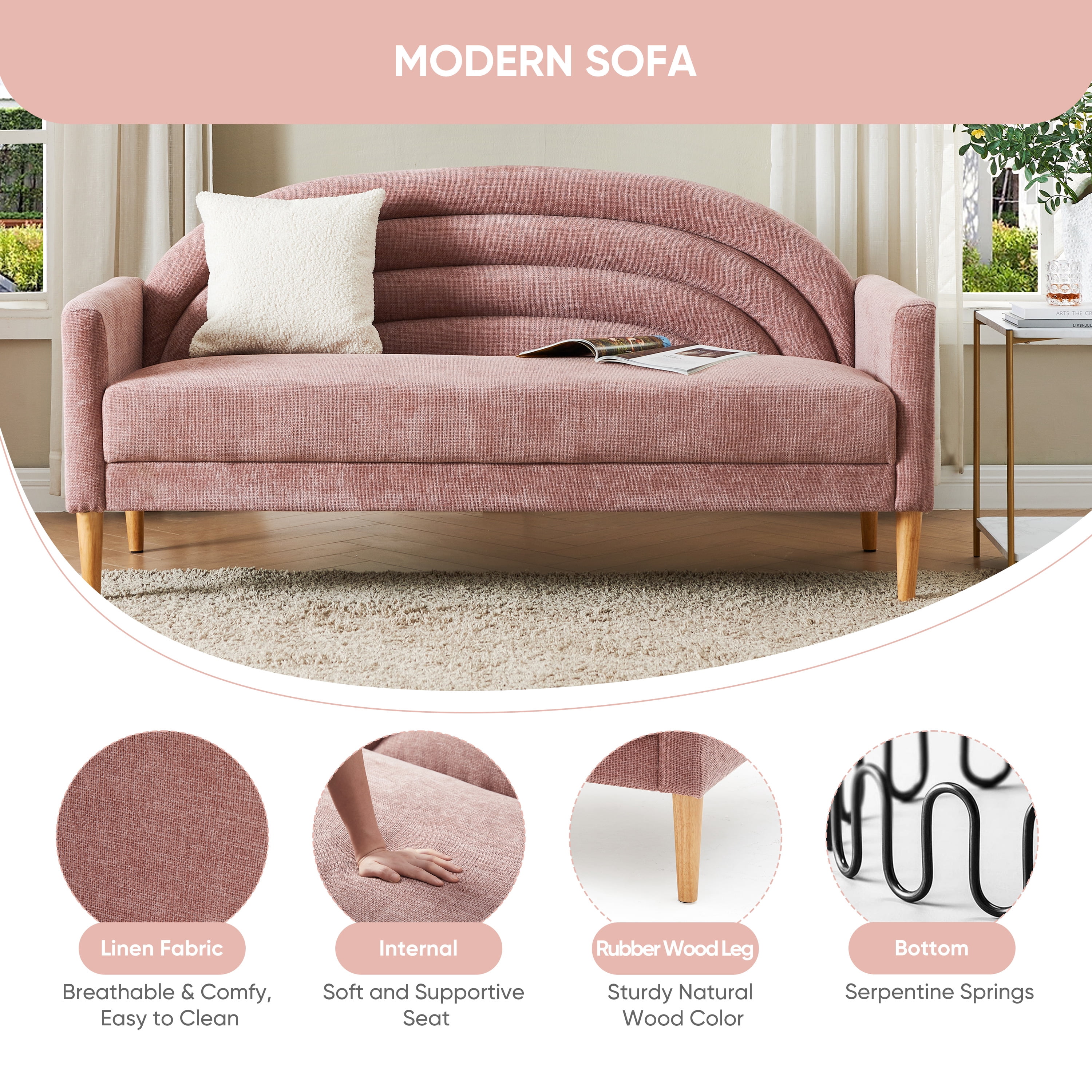 Upholstered Vibrant Rainbow Design, Premium Loveseat, Three-Seater Sofa, and Armchair for Stylish Living Space