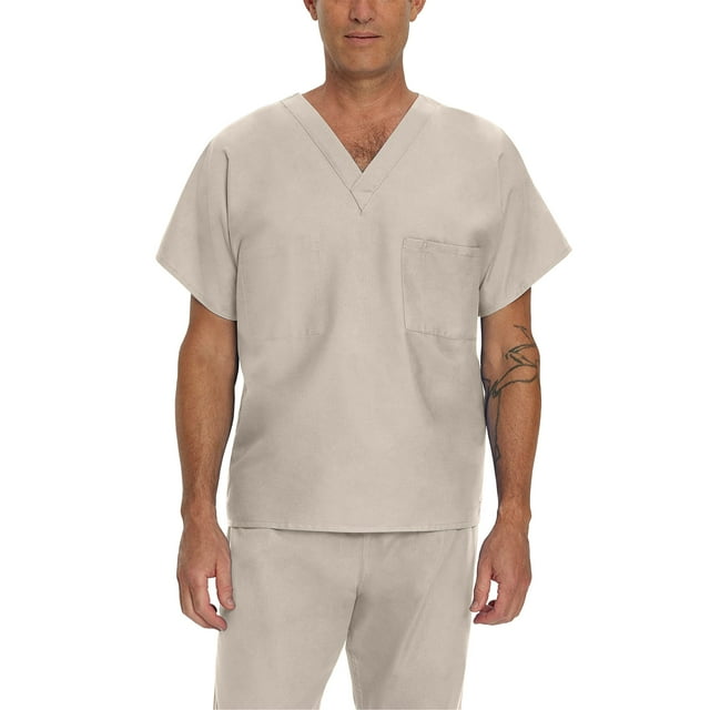 Landau Essentials Haut de Sarrau à Encolure en V : 1 Poche, Réversible, Unisexe, Coupe Classique Décontractée Sarraus Médicaux 7502