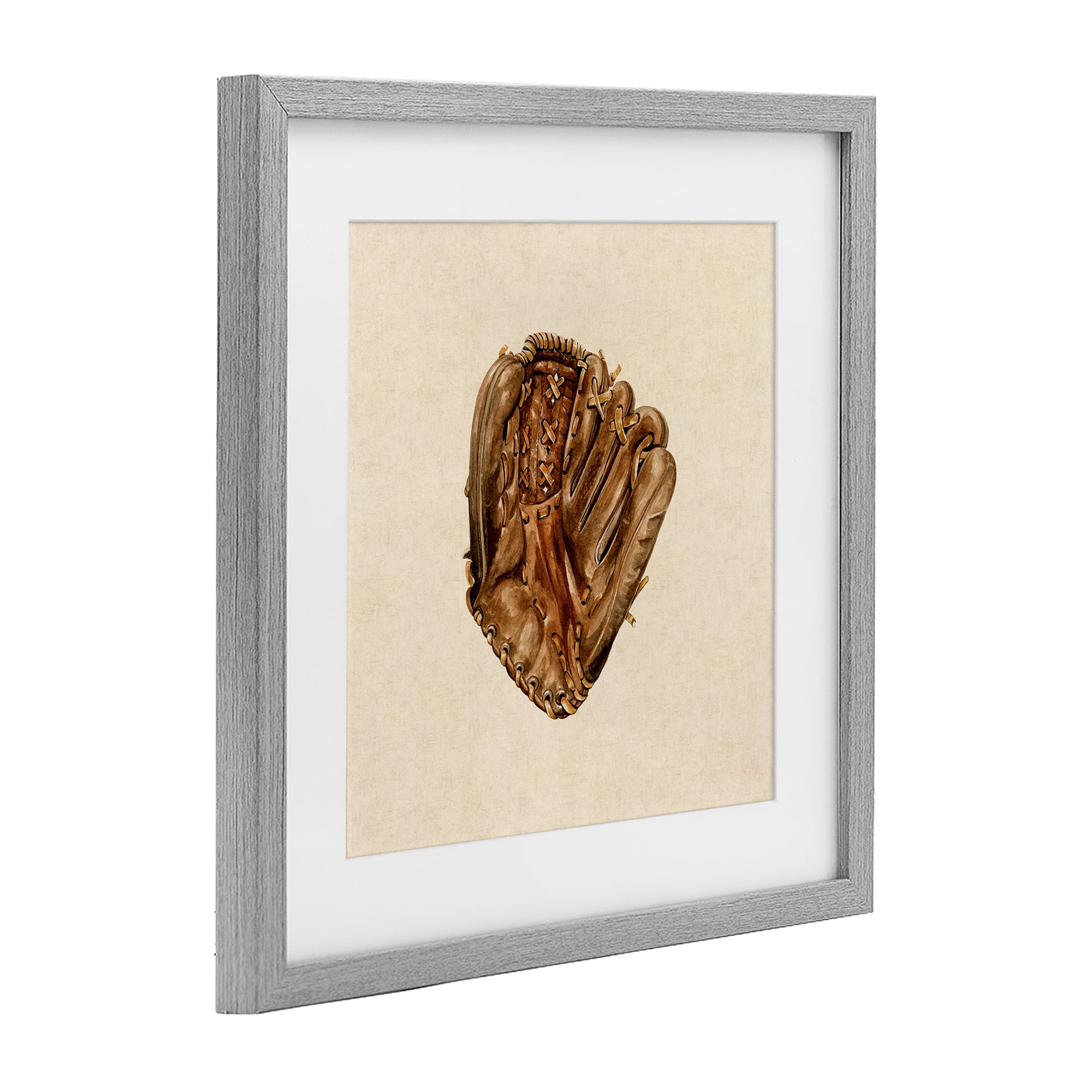 Stupell Industries All Star Baseball Glove Gray Framed Print Under Glass, design by Bethany Sandoval