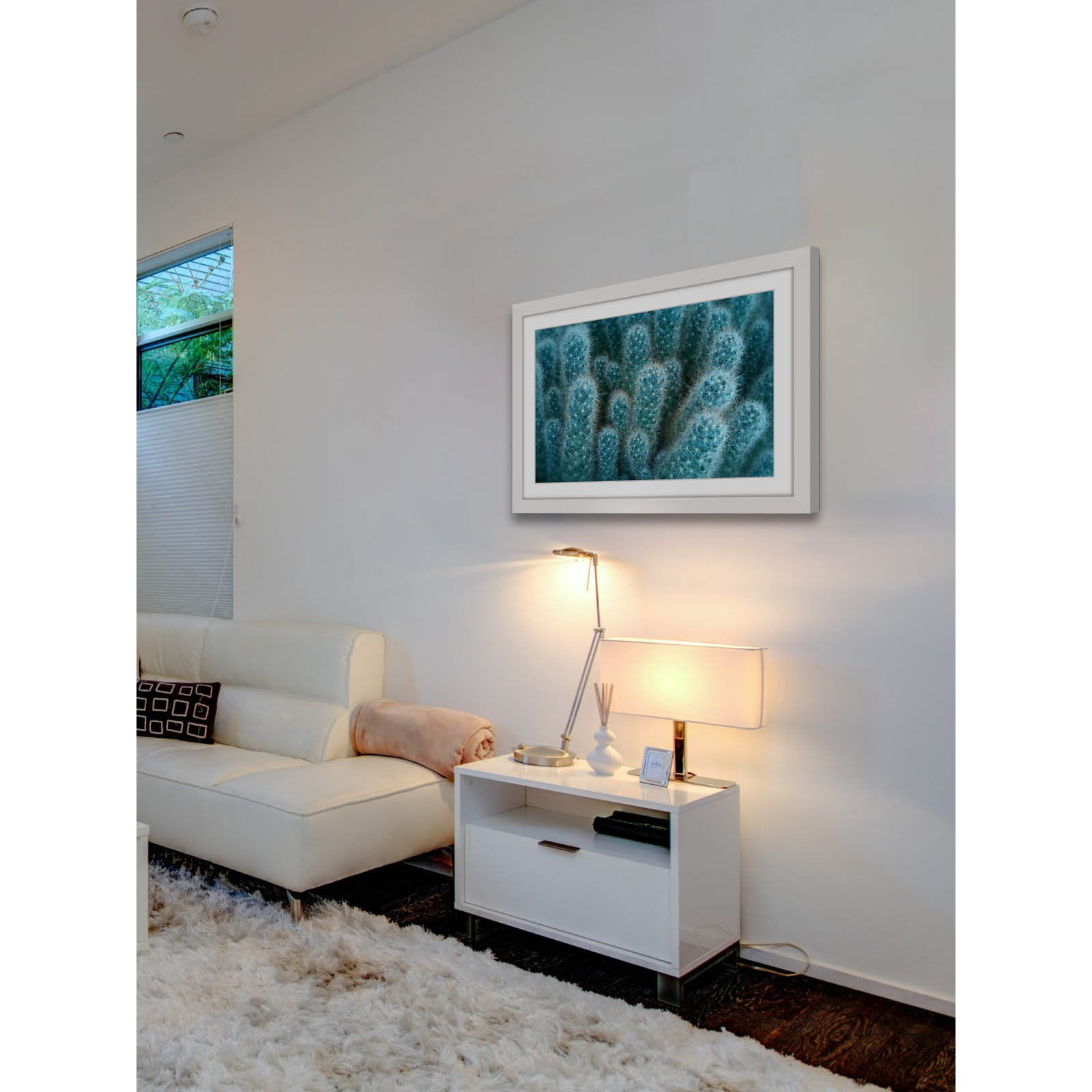 Marmont Hill "Soft Blue Cacti" Framed Painting Print