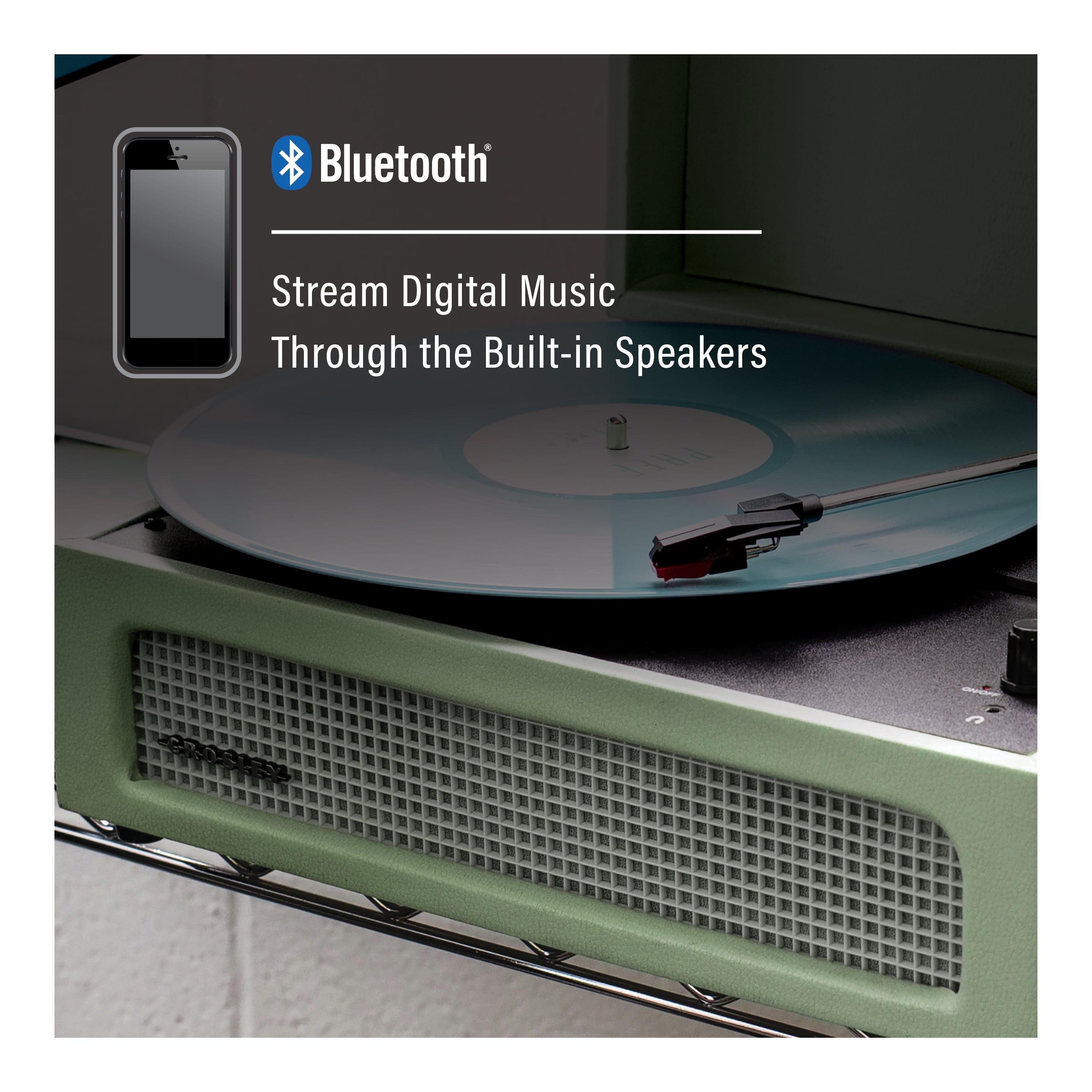 Crosley Voyager Vinyl Record Player with Speakers and Wireless Bluetooth - Audio Turntables