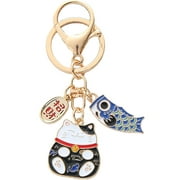 Key Ring Car Trim Japanese Rings Bag Decor Maneki Neko Keychain Beckoning Accessories Student