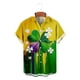 thumbnail image 5 of Ceisia Men's St. Patrick's Day Short Sleeve Shirt Clover Print Regular Straight Fit Green Turn-Down Collar Spring Summer Shirt Gift, 5 of 6