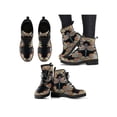 thumbnail image 3 of UKAP Women Leather Boot Floral Short Bootie Lace Up Ankle Boots Work Booties Waterproof Dragonfly 7, 3 of 4