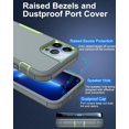 thumbnail image 4 of for iPhone 13 Pro Max Phone Case, with Tempered Glass Screen Protector, Dust-Proof Port Cover, Full Body Non-Slip Rubber Covered, Wear-Resistant & Drop-Proof, Green/Grey, 4 of 16
