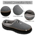 thumbnail image 4 of HOMEHOT Mens Slippers Casual Slip On Memory Foam House Shoes Grey Size 10 Male Adult, 4 of 6