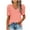 Pink, variant on Womens Summer Shirt V Neck Casual Tshirts Puff Sleeve Tops for Women Solid Color White XL