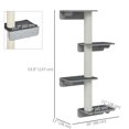 thumbnail image 2 of Light Grey Wall-Mounted Cat Shelf Climber - 4 Platforms & 3 Scratching Posts for Living Room, Bedroom & Small Spaces - Durable MDF Cat Tree, 2 of 7